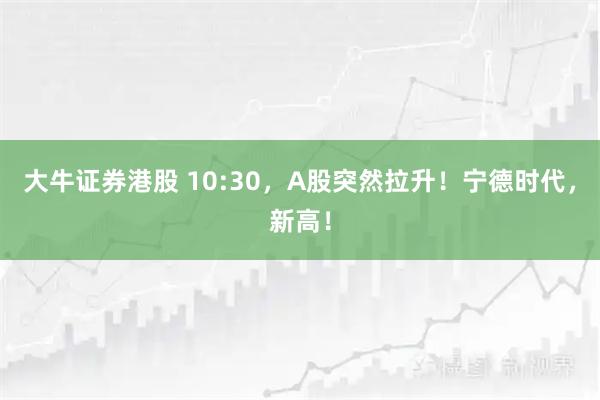 大牛证券港股 10:30，A股突然拉升！宁德时代，新高！