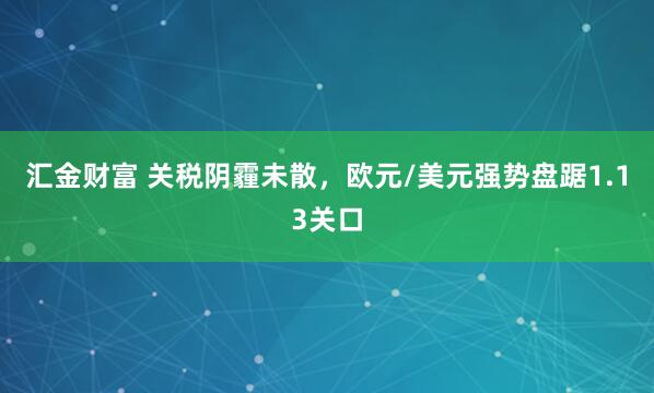 汇金财富 关税阴霾未散，欧元/美元强势盘踞1.13关口
